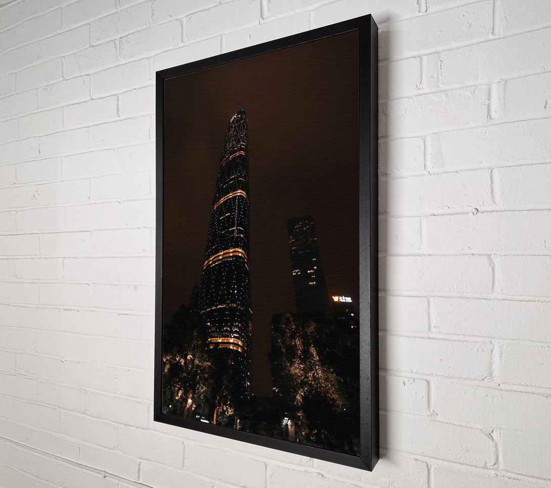  A Canvas Print of Golden Skyline Glow Canvas Wall Art