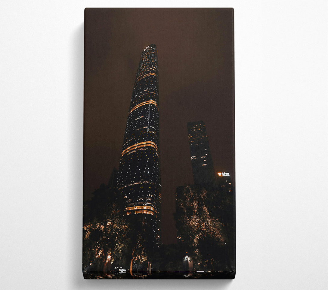  A Canvas Print of Golden Skyline Glow Canvas Wall Art