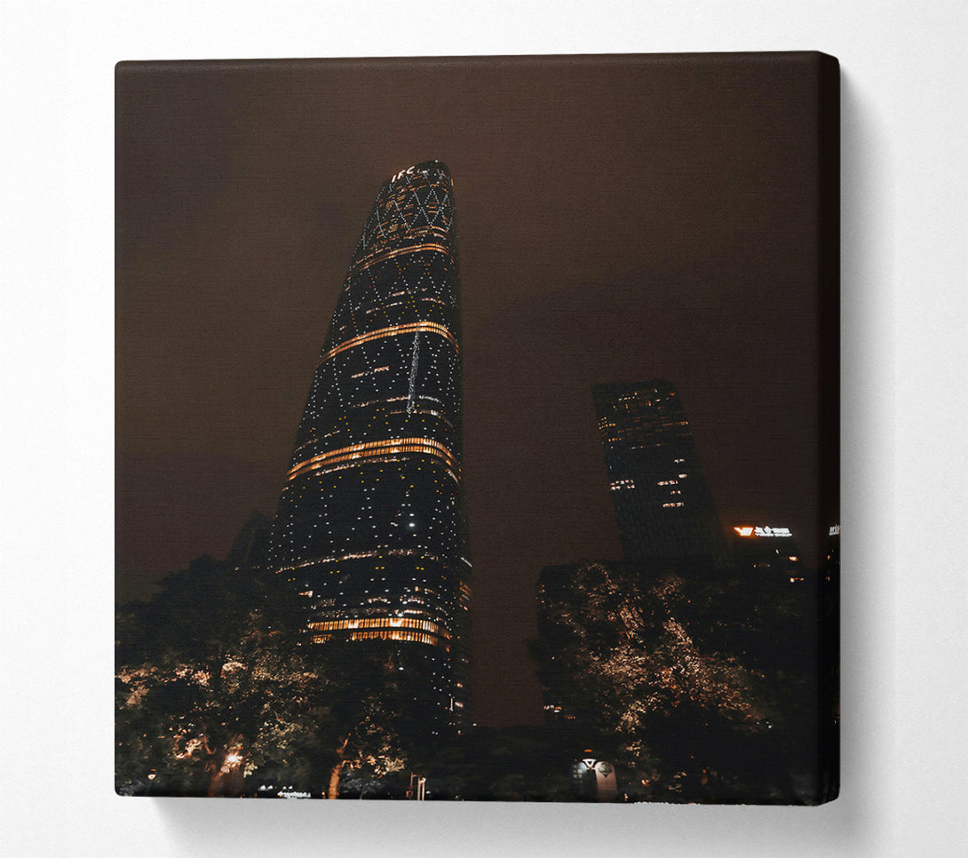  A Canvas Print of Golden Skyline Glow Canvas Wall Art