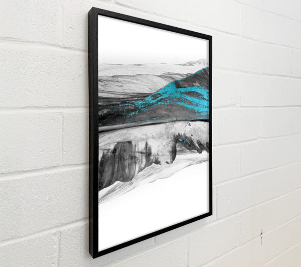 Blue  Black And White Abstract
