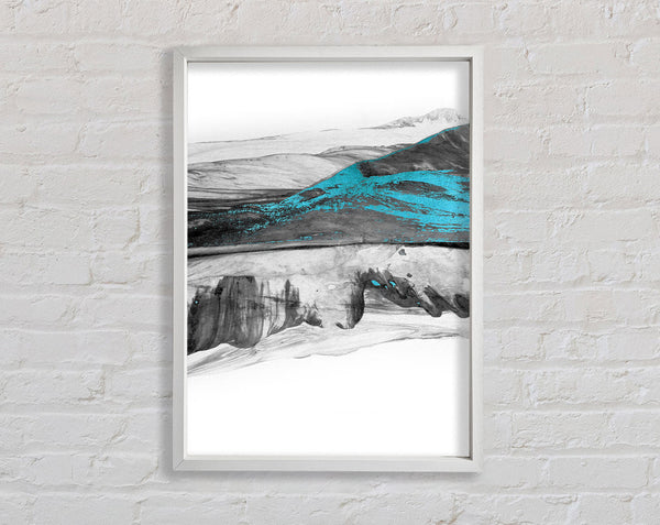 Blue  White And White Abstract Framed Print