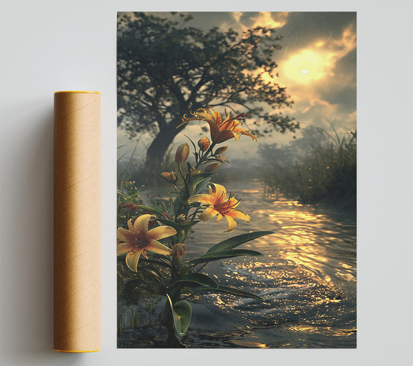 Golden Lily Stream Poster
