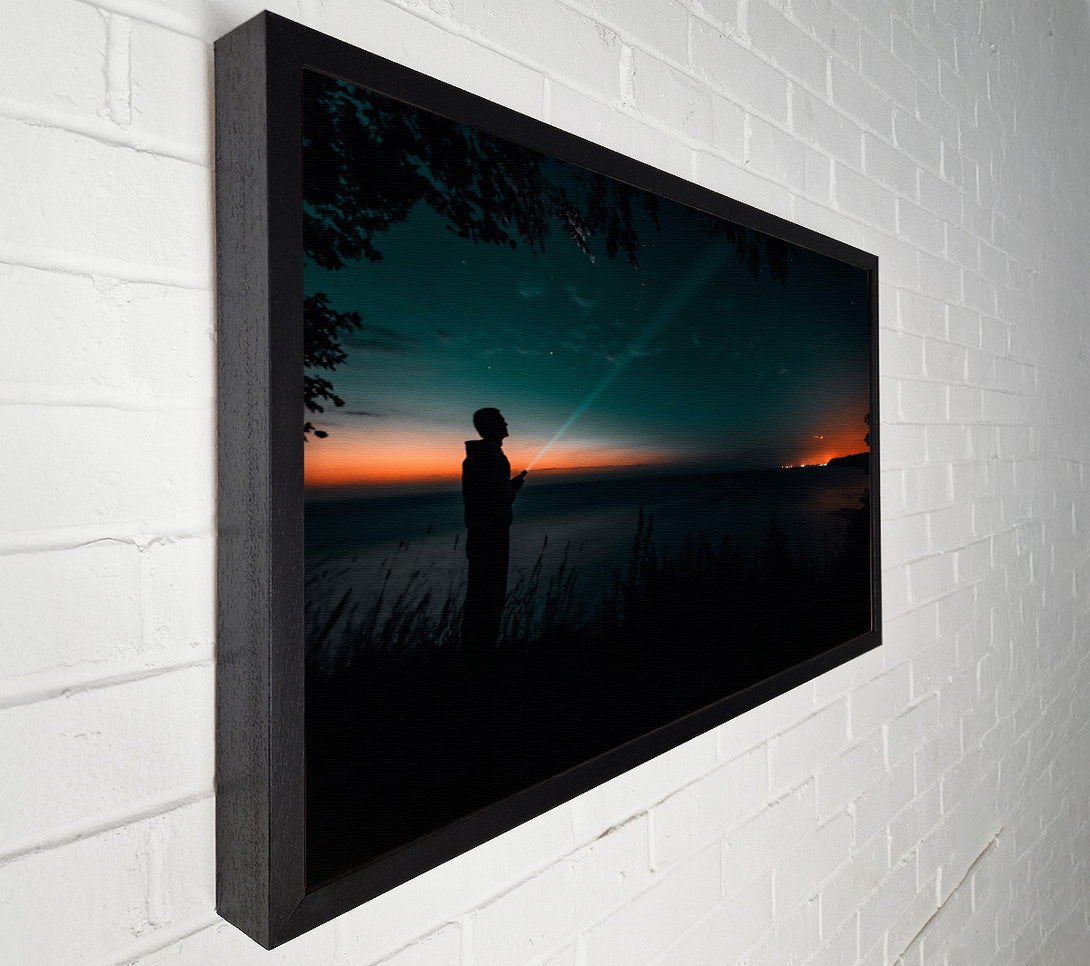  A Canvas Print of Teal Night Sky Canvas Wall Art