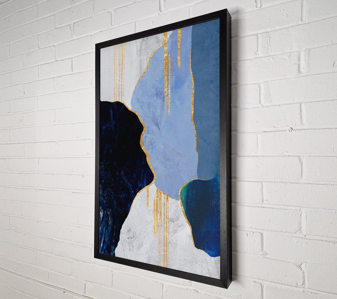  A Canvas Print of Blue  Gold And White Abstract Canvas Print