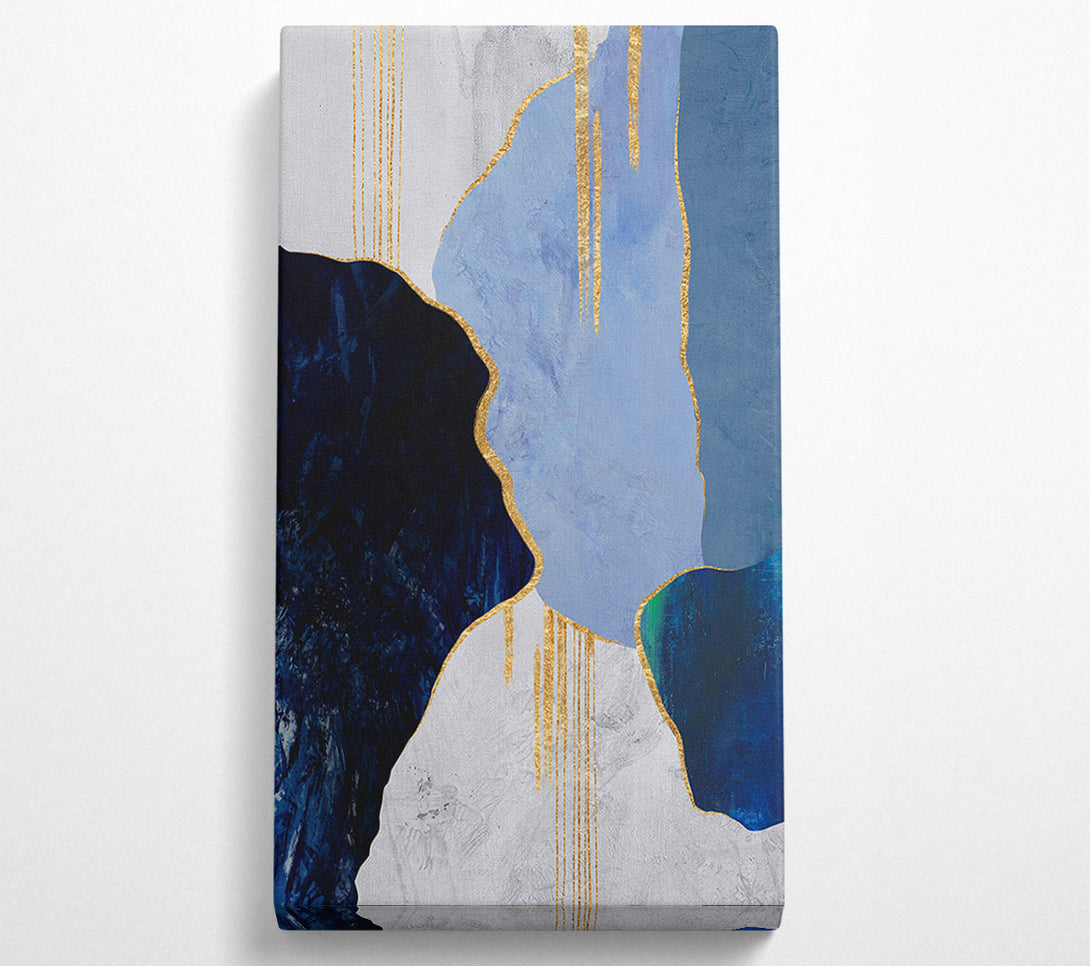  A Canvas Print of Blue  Gold And White Abstract Canvas Print