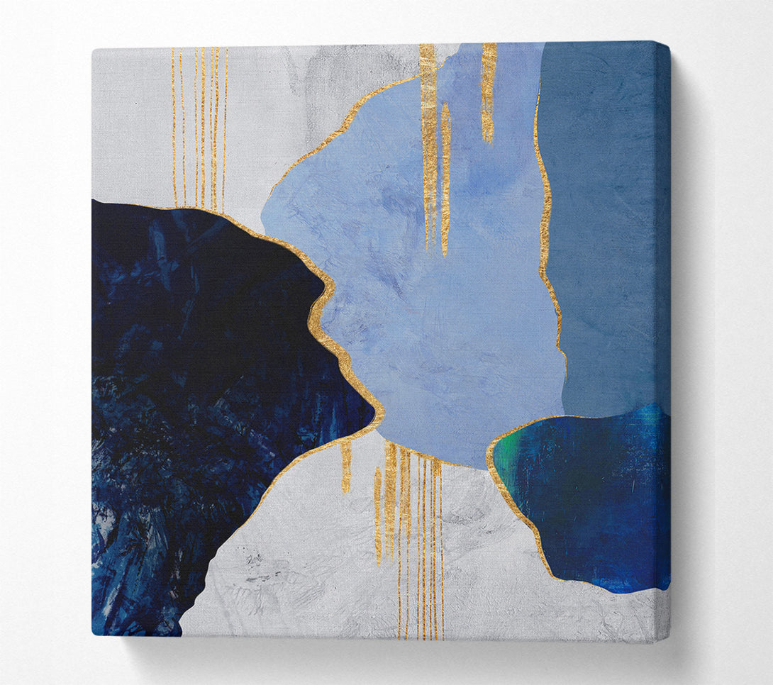  A Canvas Print of Blue  Gold And White Abstract Canvas Print