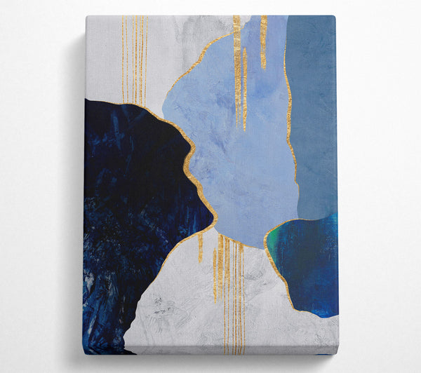  A Canvas Print of Blue  Gold And White Abstract Canvas Print