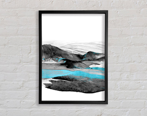 Blue  Grey And White Swirl Pattern Framed Print