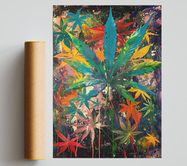 Teal Leaf Symphony Giclee Print