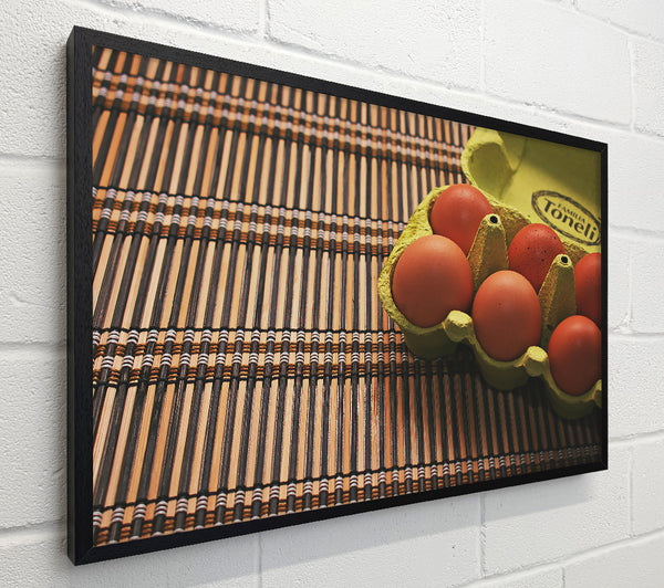 Brown Eggs On Bamboo
