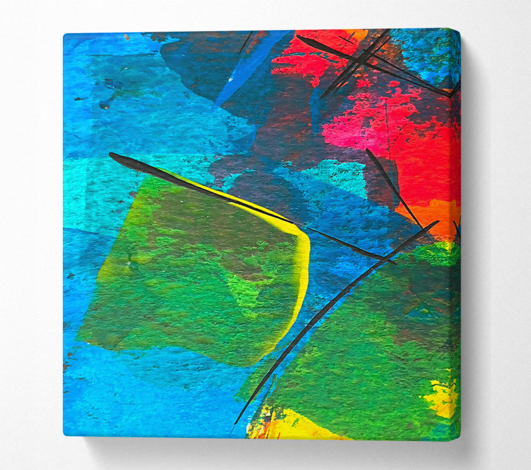  A Canvas Print of Blue Green Abstract Canvas Wall Art