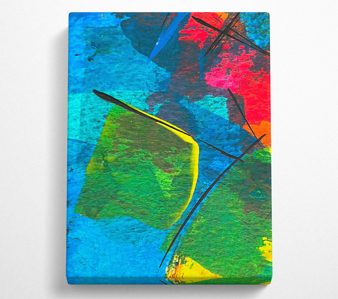  A Canvas Print of Blue Green Abstract Canvas Wall Art