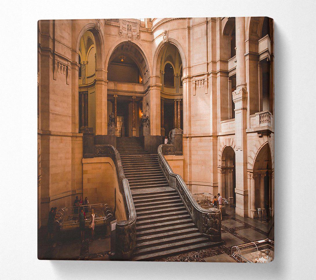  A Canvas Print of Golden Stairway Ascend Canvas Wall Art