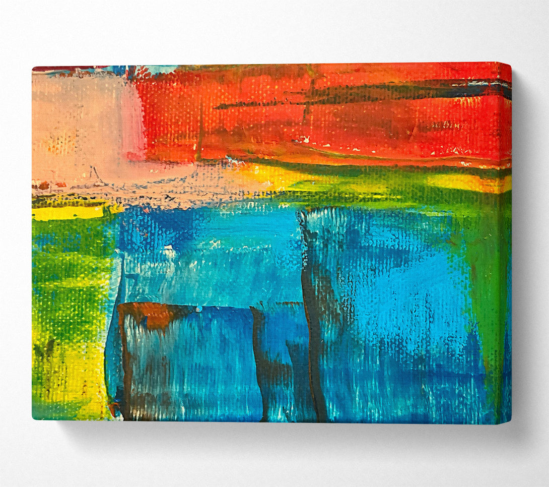  A Canvas Print of Azure Abstract Landscape Canvas Art