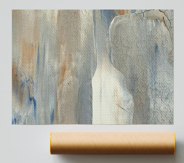 Silver Cracked Hues Giclee Print