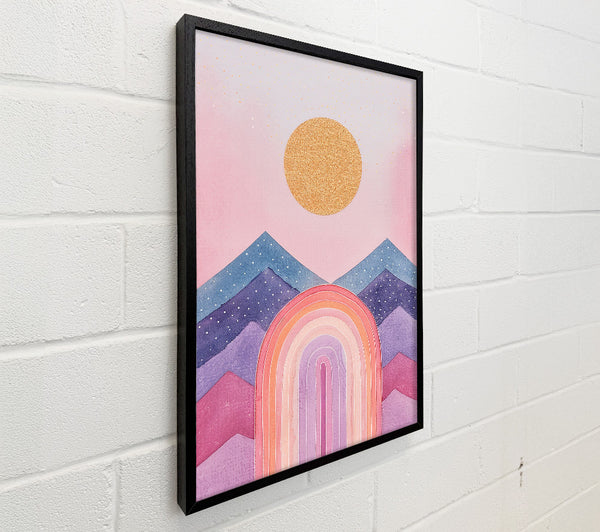 Pink Mountains & Golden Sun