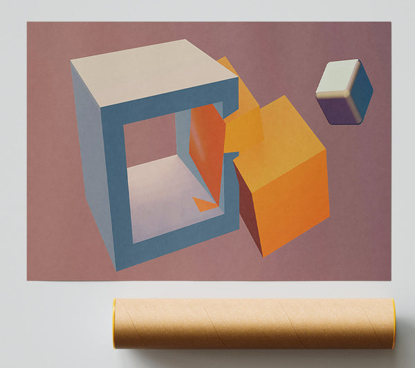 Orange Geometric Escape Print
