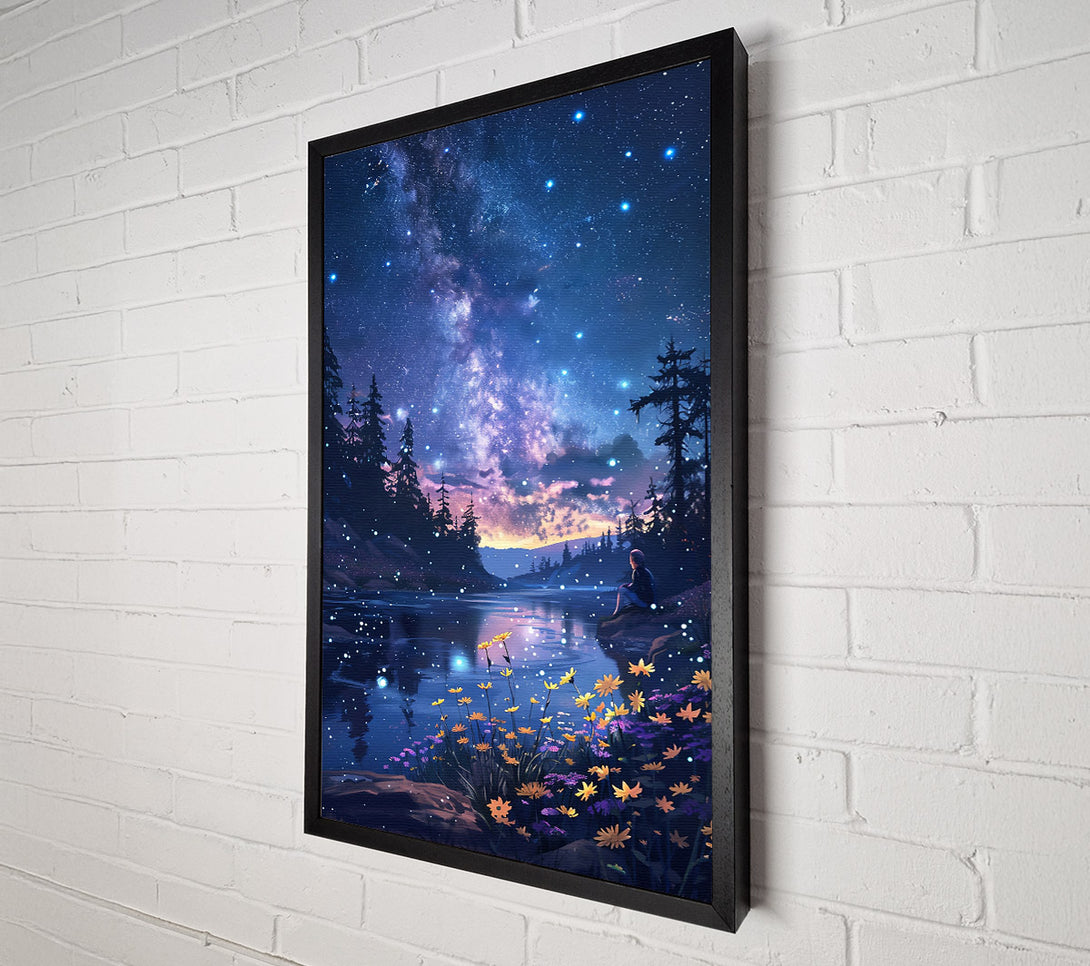  A Canvas Print of Blue Night'S Reflection Canvas Art