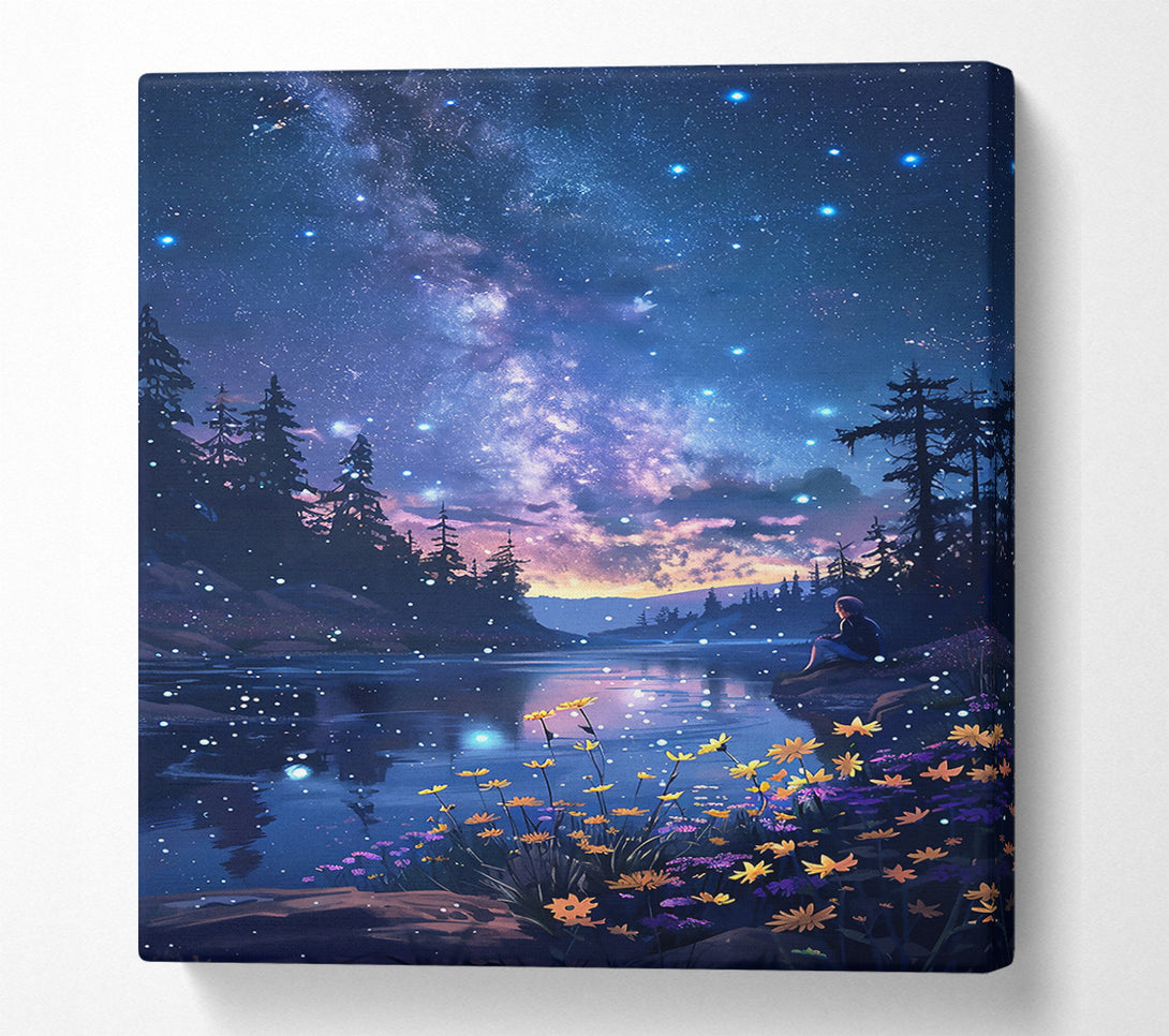  A Canvas Print of Blue Night'S Reflection Canvas Art