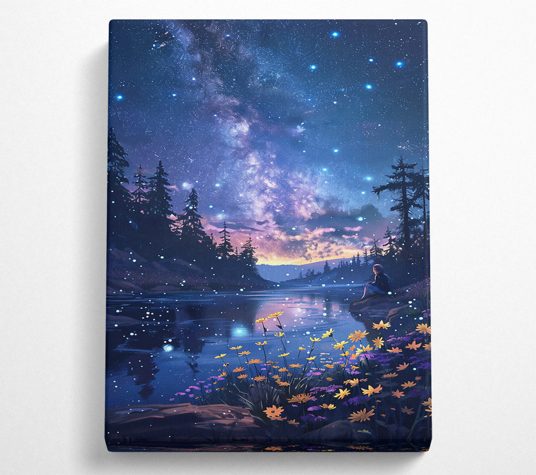  A Canvas Print of Blue Night'S Reflection Canvas Art