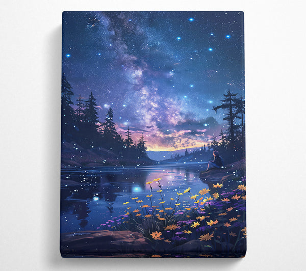  A Canvas Print of Blue Night'S Reflection Canvas Art