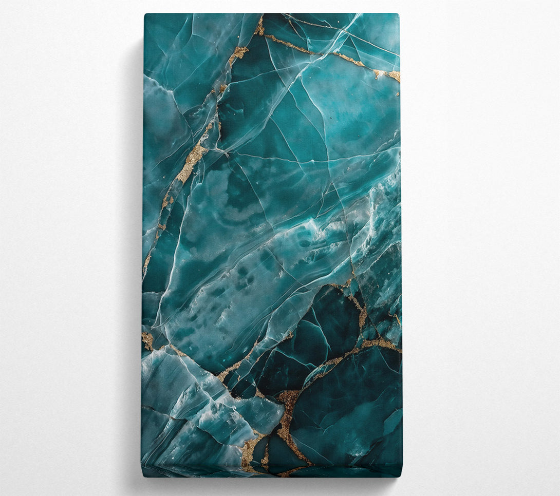  A Canvas Print of Teal Veined Marble Canvas Print