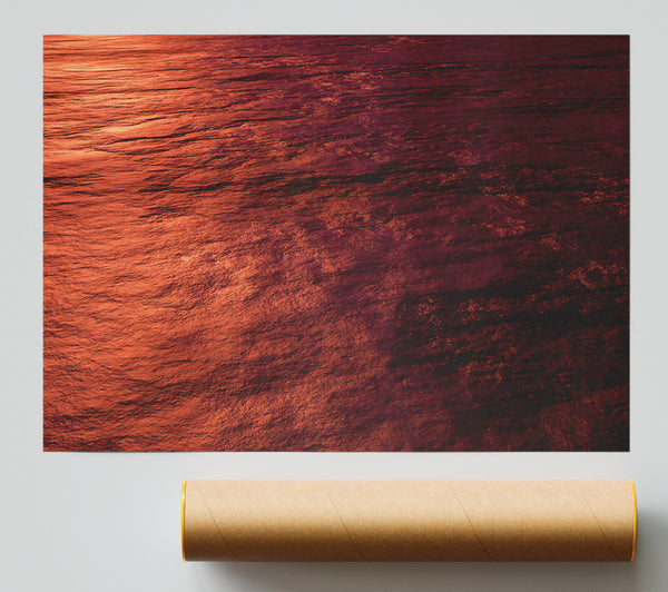 Crimson Water Ripples Poster