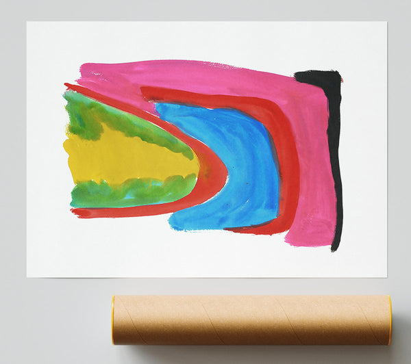 Pink Abstract Embrace Poster