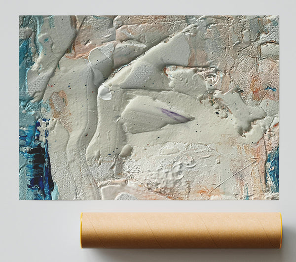 White And Peach Abstract Poster