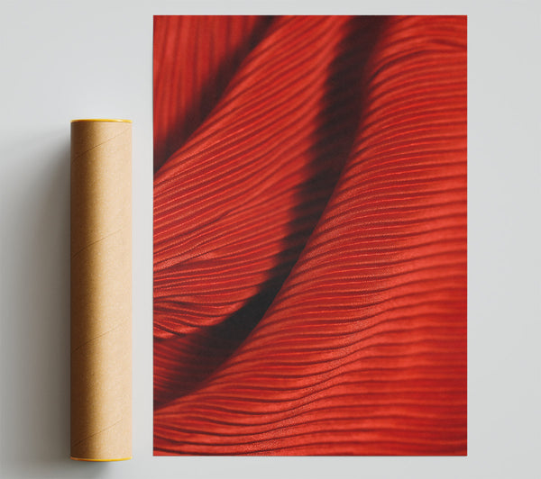 Crimson Pleated Embrace Poster