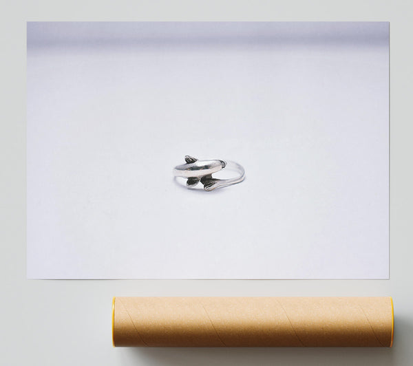 Silver Dolphin Ring Giclee Print