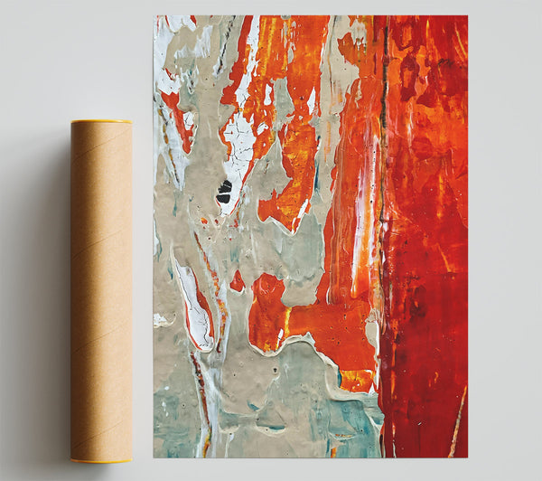 Orange And Grey Abstract Giclee Print