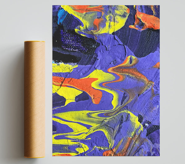 Purple Swirls And Cracks Poster
