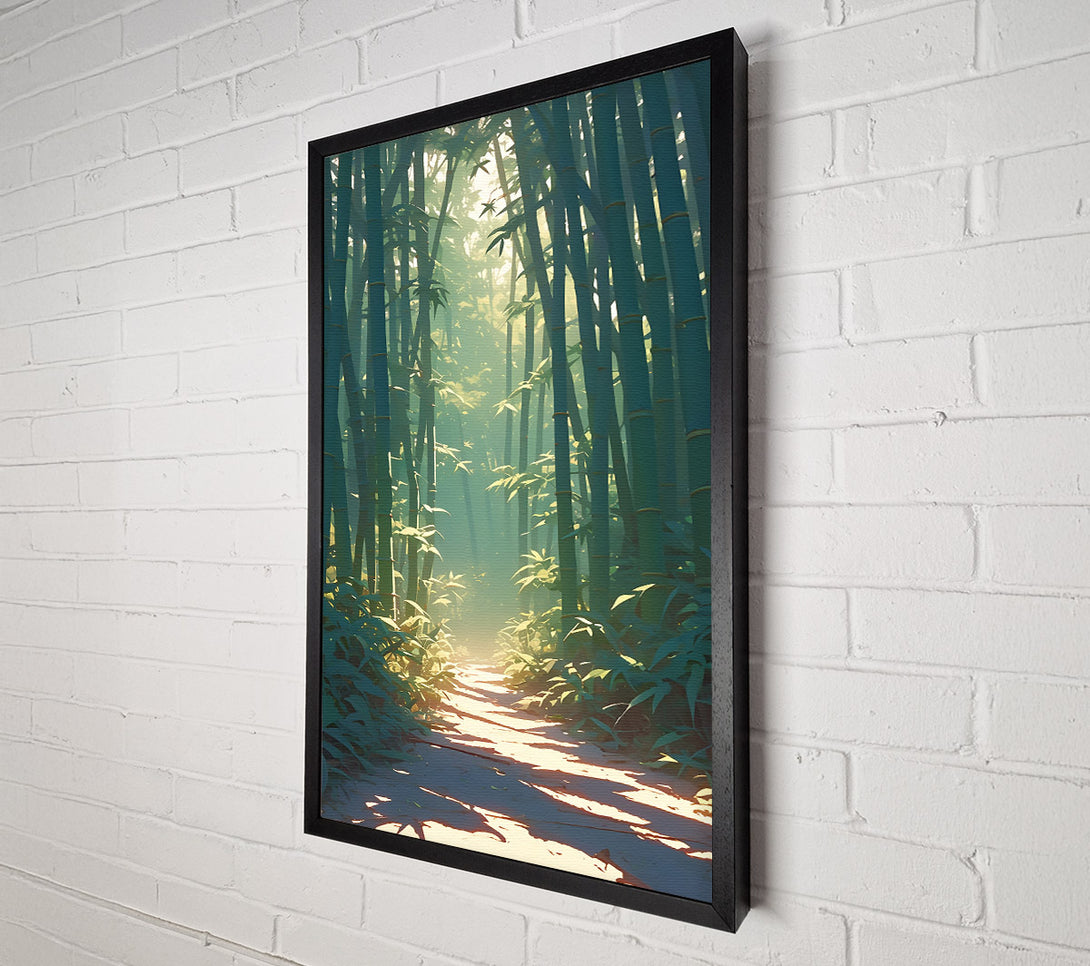  A Canvas Print of Emerald Bamboo Path Canvas Print