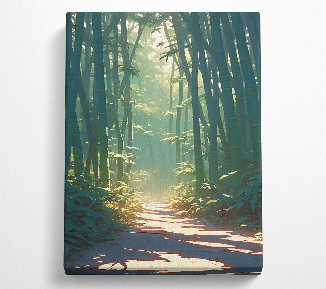 A Canvas Print of Emerald Bamboo Path Canvas Print