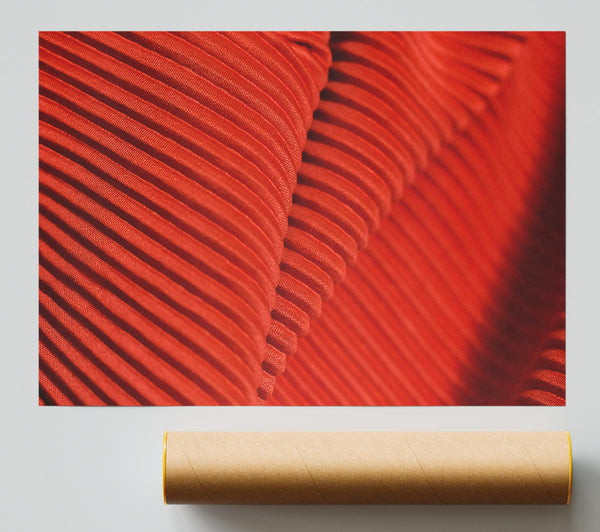 Crimson Pleated Fabric Giclee Print