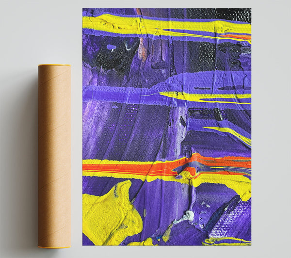 Purple And Yellow Swirls Giclee Print