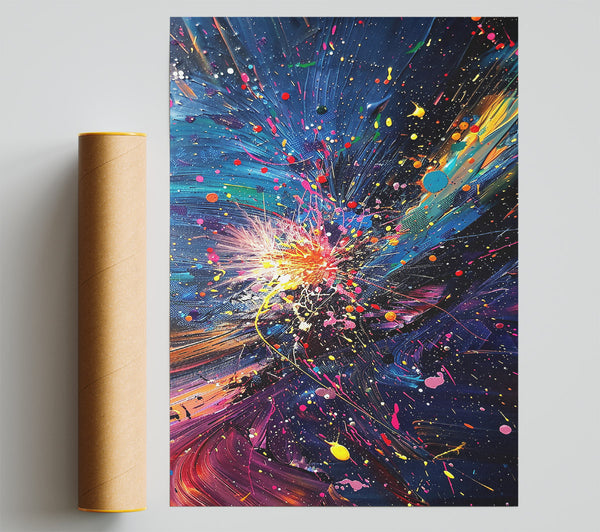 Cosmic Blue Explosion Print