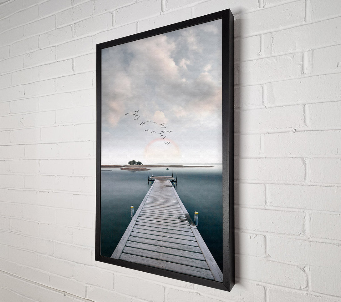  A Canvas Print of Board Walk View On Lake Canvas Art