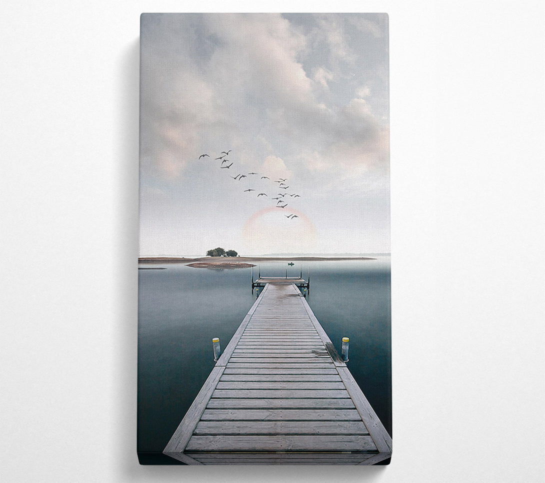  A Canvas Print of Board Walk View On Lake Canvas Art