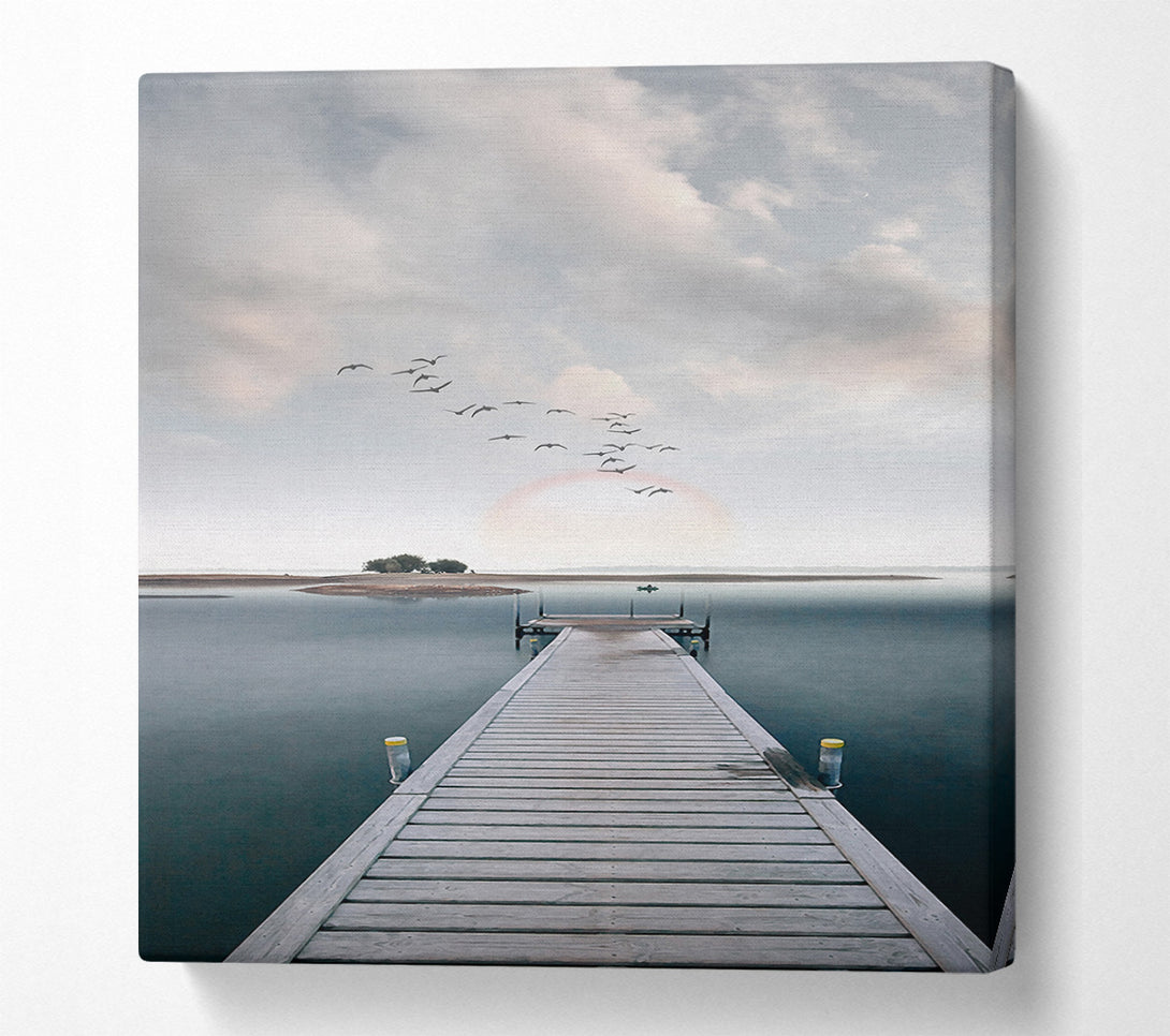  A Canvas Print of Board Walk View On Lake Canvas Art