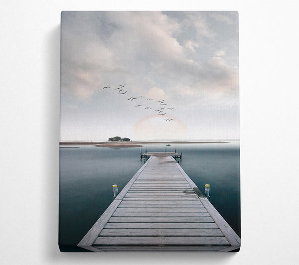  A Canvas Print of Board Walk View On Lake Canvas Art
