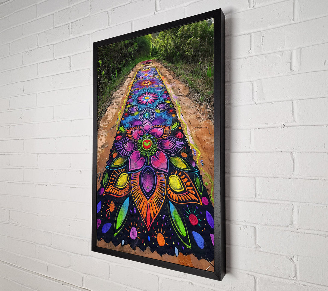  A Canvas Print of Rainbow Mandala Path Canvas Print