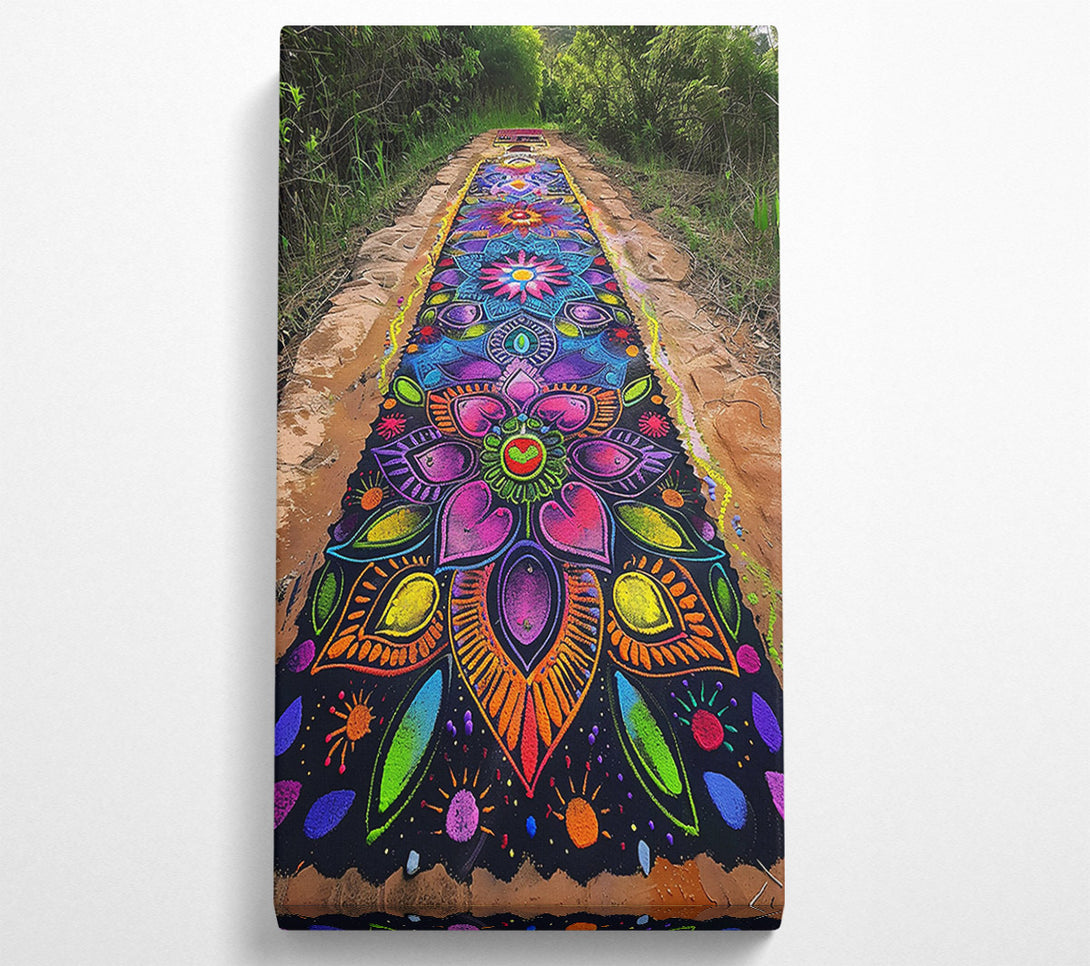  A Canvas Print of Rainbow Mandala Path Canvas Print