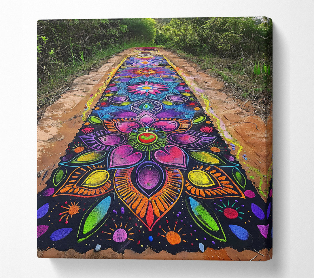  A Canvas Print of Rainbow Mandala Path Canvas Print
