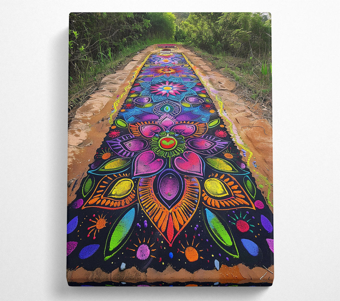  A Canvas Print of Rainbow Mandala Path Canvas Print