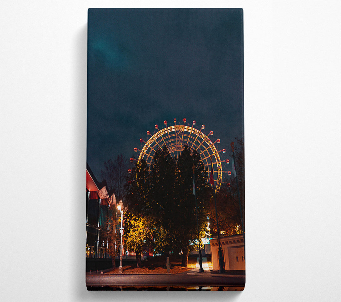  A Canvas Print of Golden Ferris Wheel Night Canvas Print