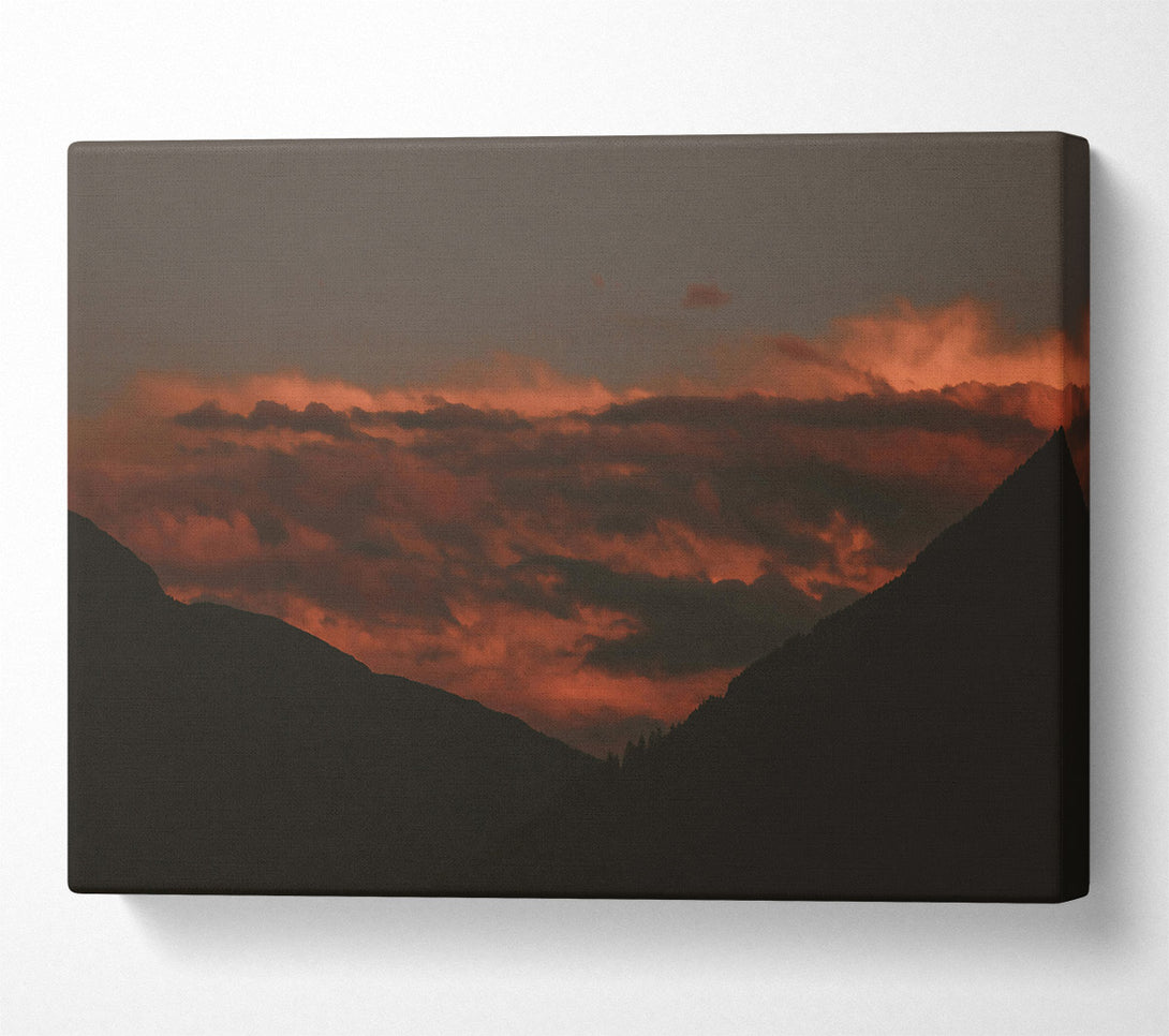  A Canvas Print of Crimson Mountain Sunset Canvas Print