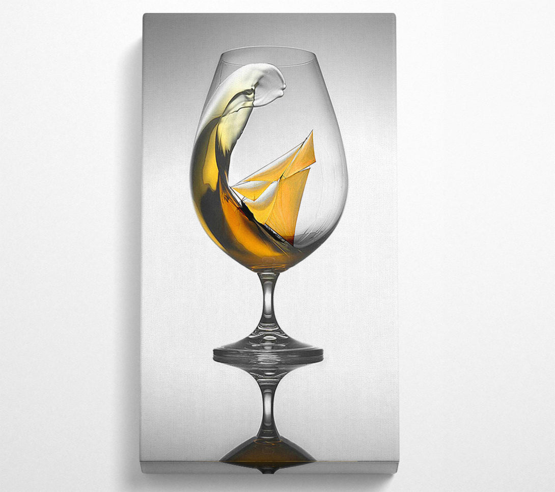  A Canvas Print of Boat In A Wine Glass Canvas Art