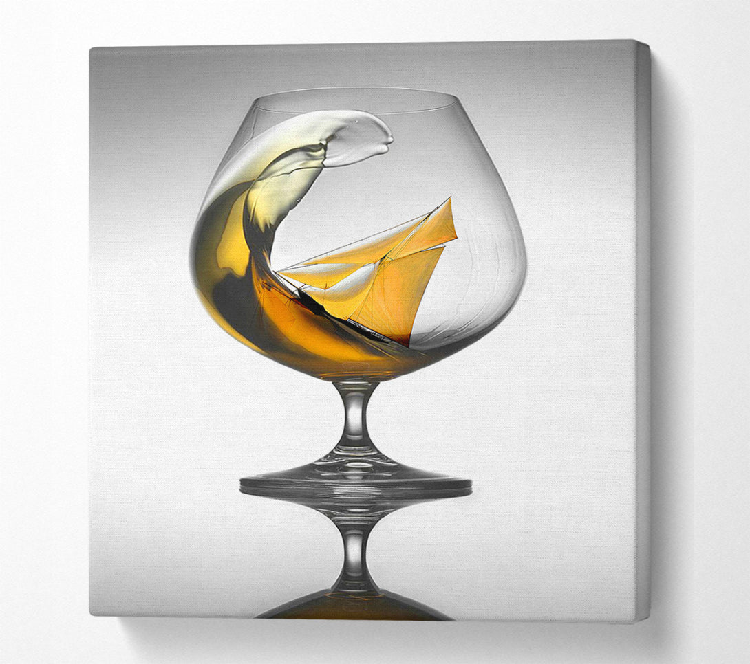 A Canvas Print of Boat In A Wine Glass Canvas Art